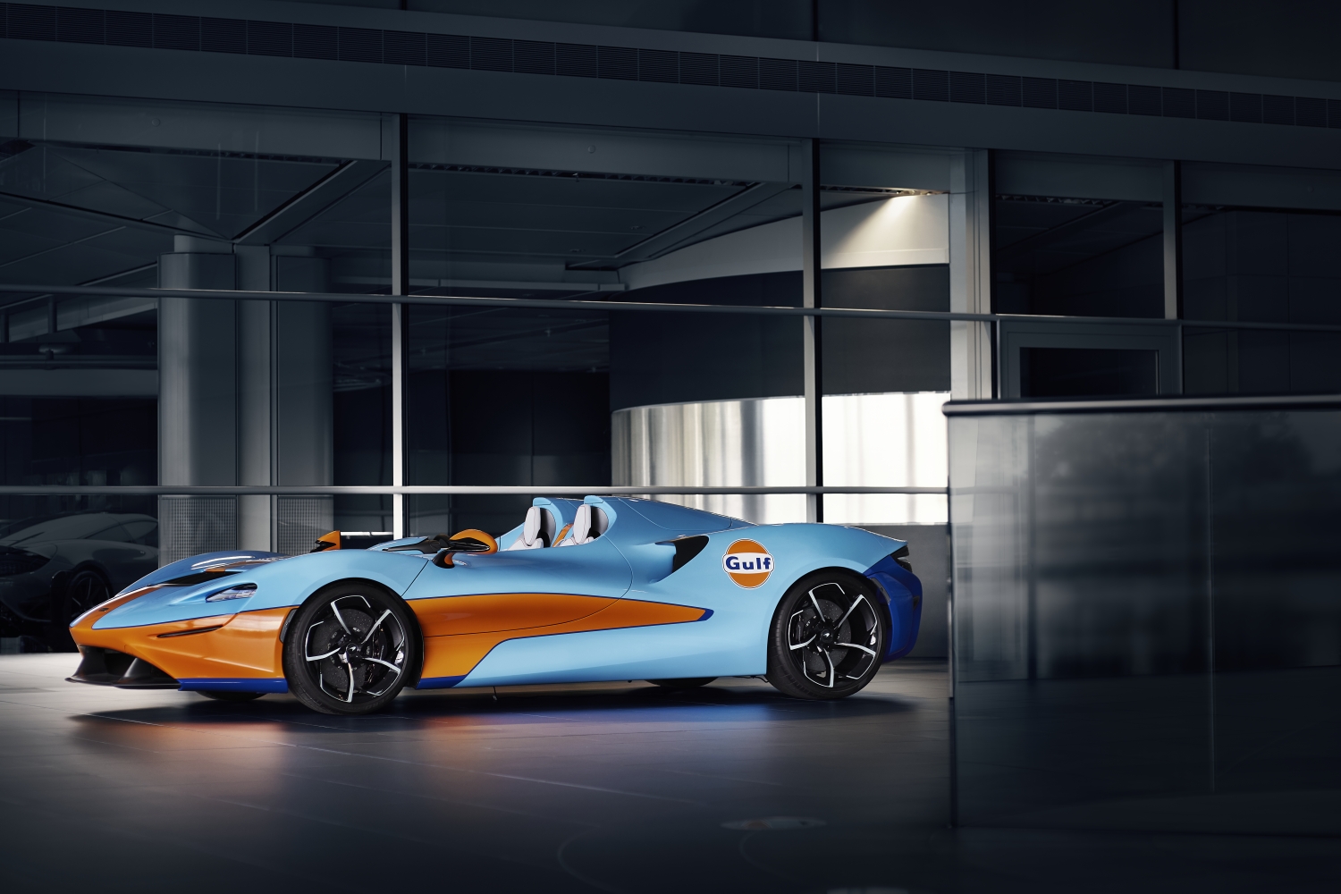 McLaren Elva Gulf Theme by MSO at Goodwood Speedweek